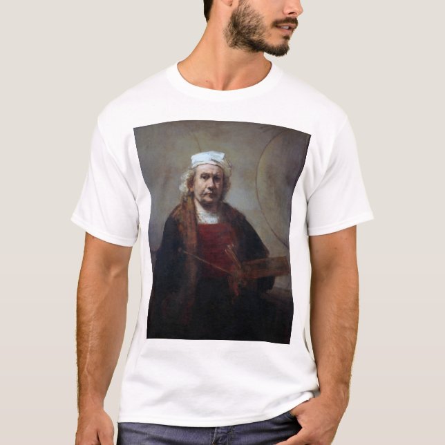 Selbstportrait mit zwei Kreisen, Rembrandt T-Shirt (Vorderseite)