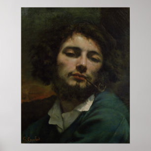 Selbstportrait oder, The Man with a Pipe, c.1846 Poster