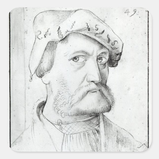 Selbstportrait Quadratischer Aufkleber (Vorderseite)