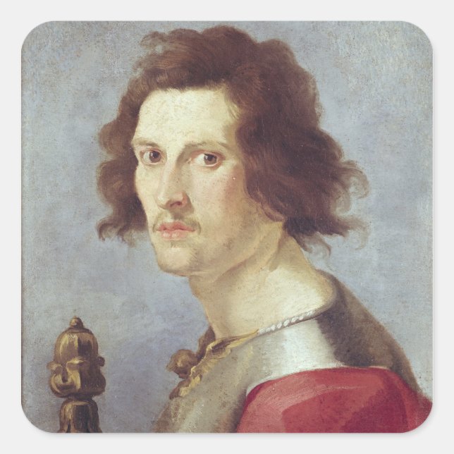 Selbstportrait Quadratischer Aufkleber (Vorderseite)