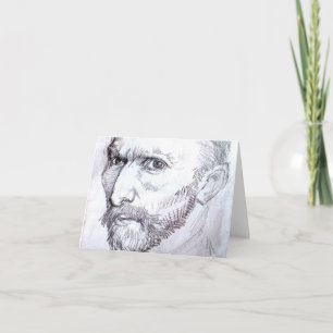 Selbstportrait Van Gogh Fine Art Zeichnend Karte