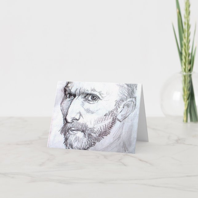 Selbstportrait Van Gogh Fine Art Zeichnend Karte (Vorderseite)