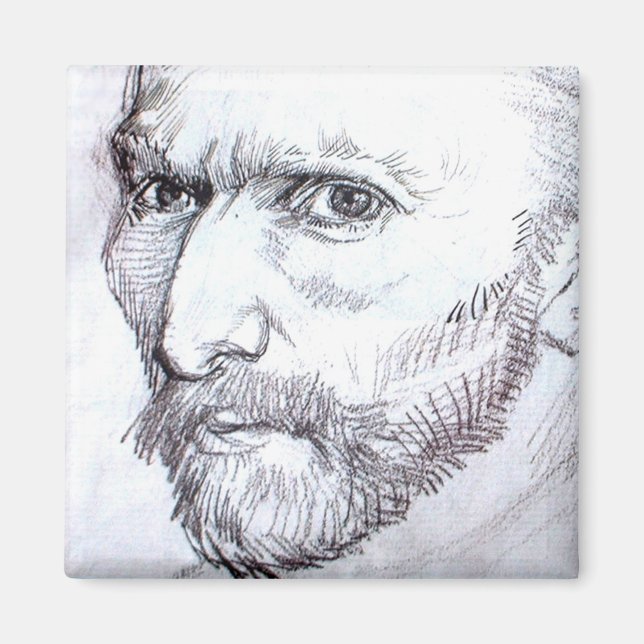 Selbstportrait Van Gogh Fine Art Zeichnend Magnet (Vorne)