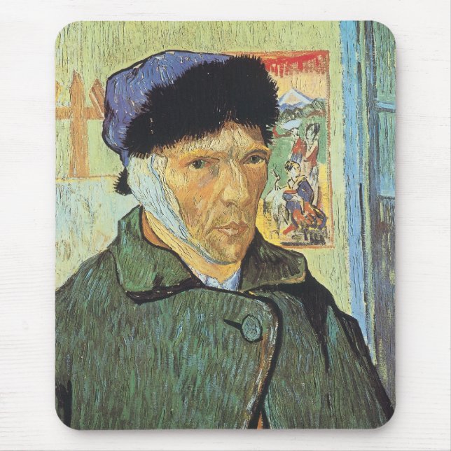 Selbstportrait, verbanntes Ohr von Vincent van Gog Mousepad (Vorne)
