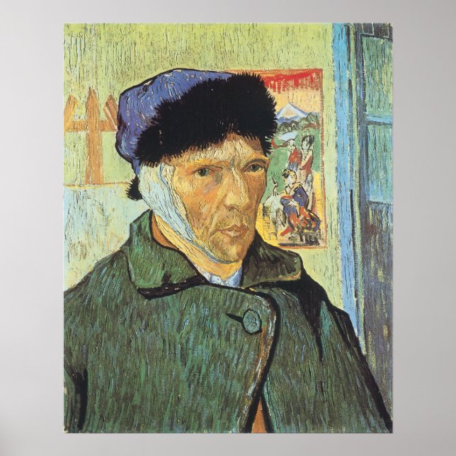 Selbstportrait, verbanntes Ohr von Vincent van Gog Poster (Vorne)