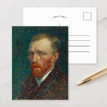 Selbstportrait | Vincent van Gogh Postkarte<br><div class="desc">Selbstportrait (1887) von dem niederländischen Postimpressionisten Vincent Van Gogh. 1886 zog Van Gogh nach Paris, wo er während seines zweijährigen bleibe mindestens vierundzwanzig Selbstporträts schuf. Er hatte die Technik des Pointillismus studiert, aber die Spuren auf seine eigene einzigartige Weise angewendet. Das dicht gebeugte Pinsel und die intensiven Farben wurden zum...</div>