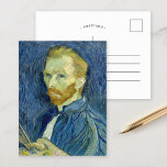 Selbstportrait | Vincent Van Gogh Postkarte<br><div class="desc">Selbstportrait (1889) | Original-Kunstwerk des niederländischen Post-Impressionisten Vincent Van Gogh. Van Gogh benutzte sich oft als Vorbild für die Praxis der Figurenmalerei. Es ist klar, dass er die Technik des Pointillismus studiert hatte, aber seine Pinselstriche sind nicht systematisch und er hat die Spuren auf seine eigene einzigartige Weise angewendet. Verwenden...</div>