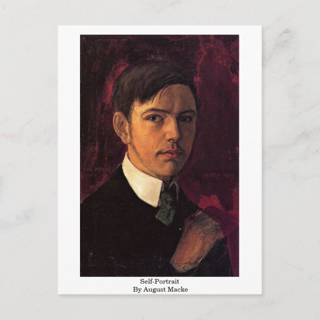 Selbstportrait von August Macke Postkarte (Vorderseite)