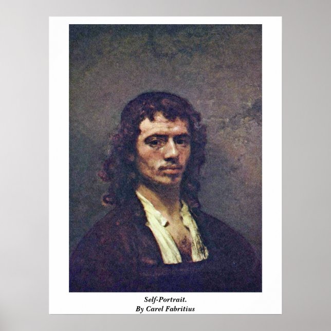 Selbstportrait. von Carel Fabritius Poster (Vorne)