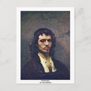 Selbstportrait., von Carel Fabritius Postkarte