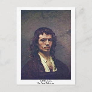 Selbstportrait. von Carel Fabritius Postkarte