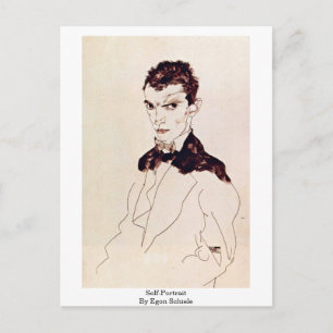 Selbstportrait von Egon Schiele Postkarte