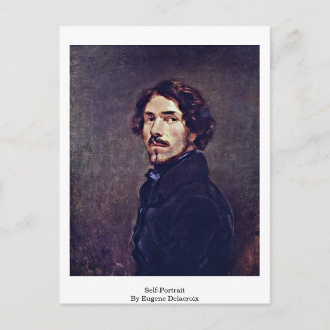 Selbstportrait von Eugene Delacroix Postkarte (Vorderseite)