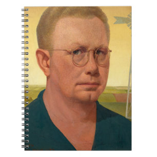 Selbstportrait von Grant Wood Notizblock