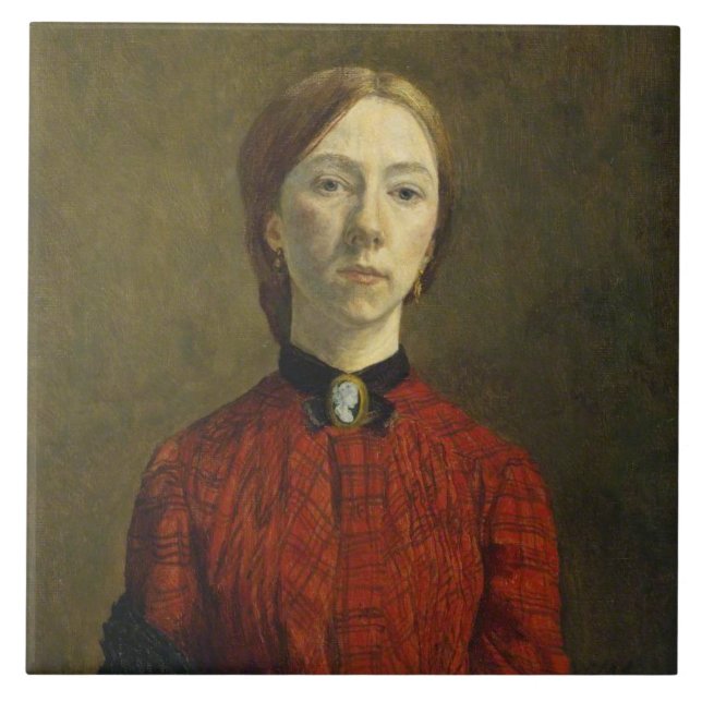Selbstportrait (von Gwen John) Fliese (Vorderseite)