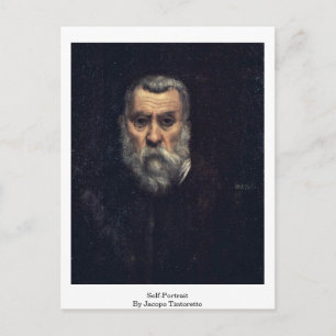Selbstportrait. Von Jacopo Tintoretto Postkarte