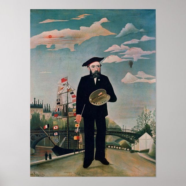 Selbstportrait, von L'ile Saint-Louis, 1890 Poster (Vorne)