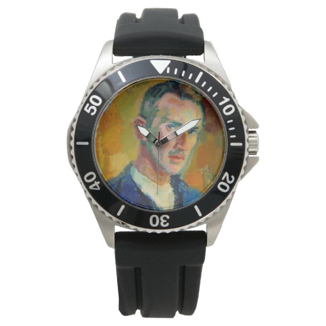 Selbstportrait (von Magnus Enckell) Armbanduhr (Vorderseite)