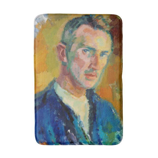 Selbstportrait (von Magnus Enckell) Badematte (Vorderseite Vertikal)
