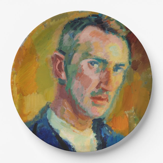 Selbstportrait (von Magnus Enckell) Pappteller (Vorderseite)