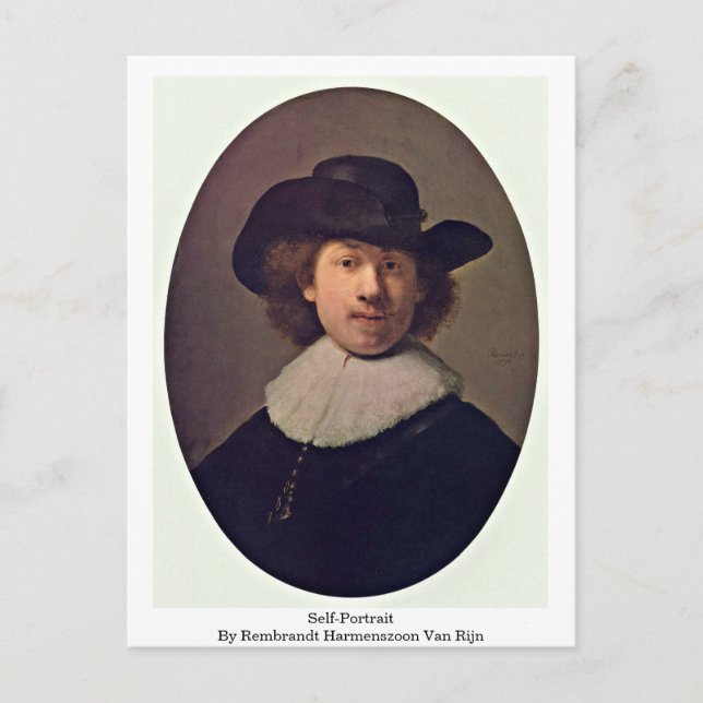 Selbstportrait von Rembrandt Harmenszoon Van Rijn Postkarte (Vorderseite)