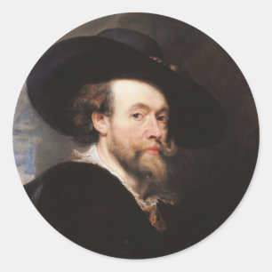 Selbstportrait von Sir Peter Paul Rubens Runder Aufkleber