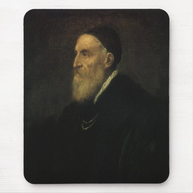 Selbstportrait von tiitianischer, Vintager Renaiss Mousepad (Vorne)