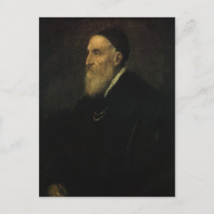 Selbstportrait von tiitianischer, Vintager Renaiss Postkarte
