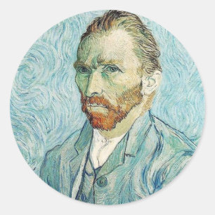 Selbstportrait von Vincent Van Gogh Runder Aufkleber