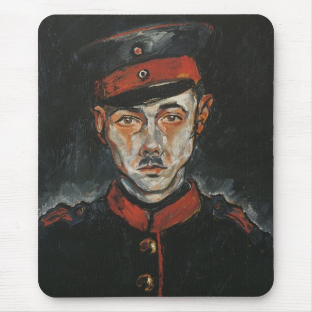 Selbstportrait (von Walter Gramatté) Mousepad (Vorne)