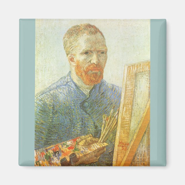 Selbstportrait vor Easel, Vincent van Gogh Magnet (Vorne)