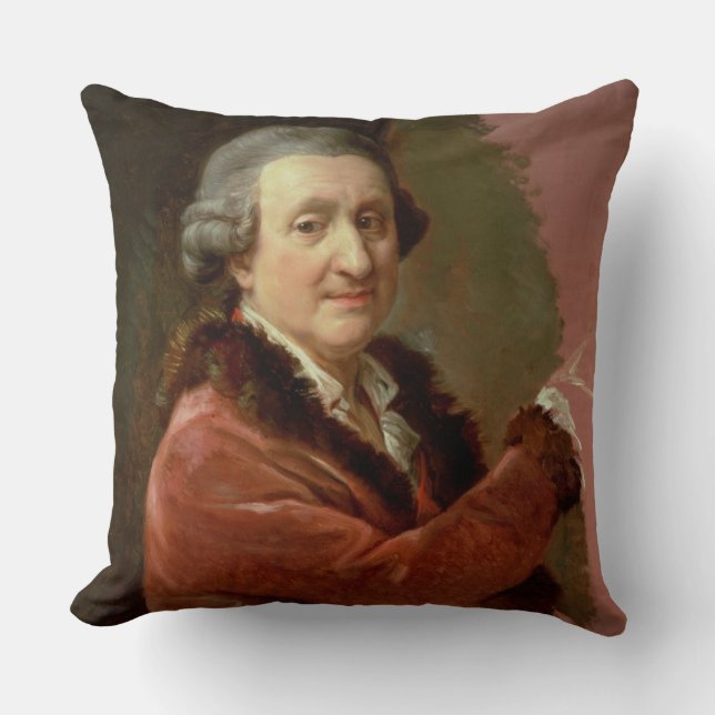 Selbstporträt, 1773-87 (Öl auf Leinwand) Kissen (Vorderseite)