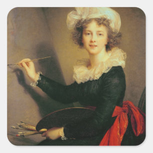 Selbstporträt, 1790 (Öl auf Leinwand) Quadratischer Aufkleber