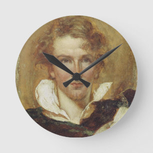 Selbstporträt, 1823 (Öl auf Papier auf Platte) Runde Wanduhr