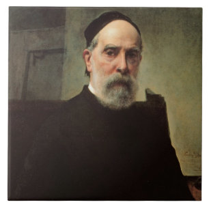 Selbstporträt, 1878 (Öl auf Leinwand) Fliese