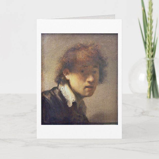 Selbstporträt am frühen Alter durch Rembrandt Van Karte (Vorderseite)
