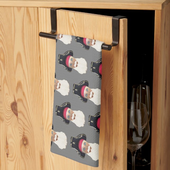 Selbstporträt der Wasserfarben Geschirrtuch (Drittel gefaltet)