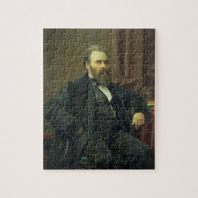 Selbstporträt des Künstlers, 1869 (Öl auf Puzzle (Vertikal)
