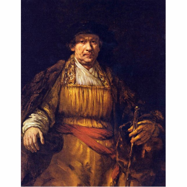 Selbstporträt durch Rembrandt Harmensz. Van Rijn Freistehende Fotoskulptur (Vorne)