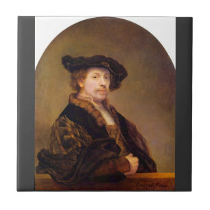 Selbstporträt durch Rembrandt Harmenszoon van Rijn Fliese