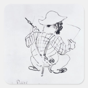 Selbstporträt Henrides Toulouse-Lautrec  , 1896 Quadratischer Aufkleber