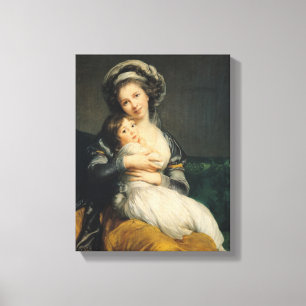 Selbstporträt in einem Turban mit ihrem Kind, 1786 Leinwanddruck