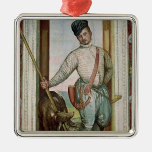 Selbstporträt in Jagd-Kostüm, 1562 Silbernes Ornament