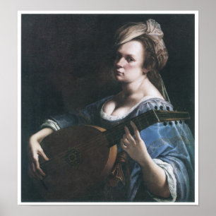 Selbstporträt Lute spielen, 1615-17 Poster