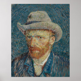 Selbstporträt mit grauem Filzhut von Vincent van G Poster