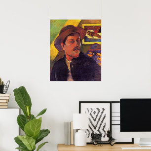 Selbstporträt mit Hut, Paul Gauguin, Poster