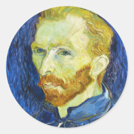 Selbstporträt mit Pallette Vincent van Gogh Runder Aufkleber