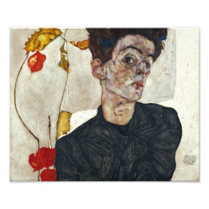 Selbstporträt mit Physalis Egon Schiele Fotodruck
