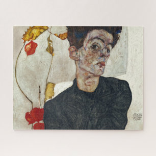 Selbstporträt mit Physalis Egon Schiele Puzzle