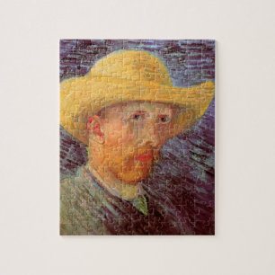 Selbstporträt mit Strohhut von Vincent van Gogh Puzzle